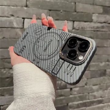 iPhone 15 Series Luxury Carbon Fiber Pattern Magnetic Magsafe Case